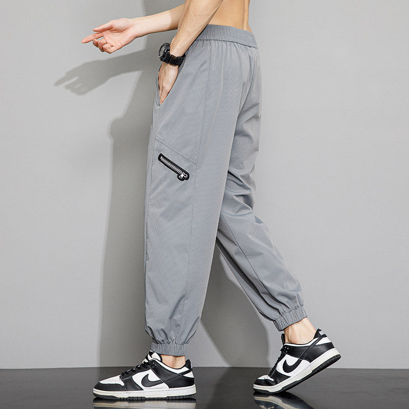 Men's Lightweight Fast-Drying Cropped Running Pants M–8XL Men's Athletic Pants Babs Grey B 7XL