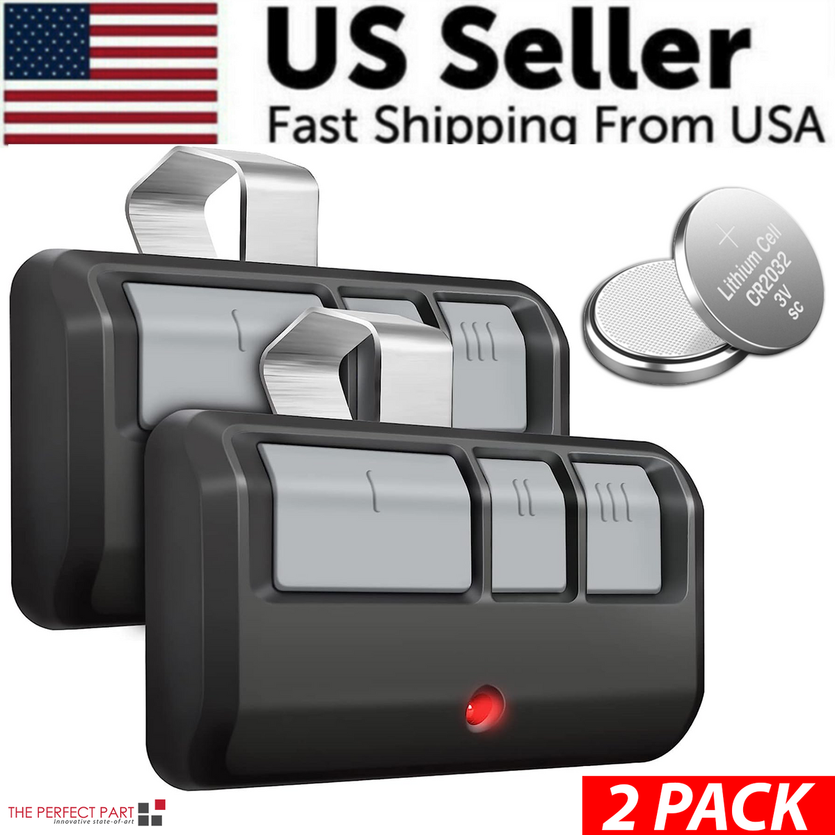 2-Pack LiftMaster Chamberlain 893LM Garage Door Opener Remote Garage Door Remote Babs