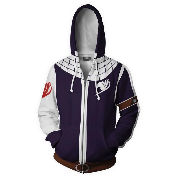 Fairy Tail Zipper Hoodie – Anime Cardigan Sizes S–5XL Anime Zip Hoodie Babs Purple XXL