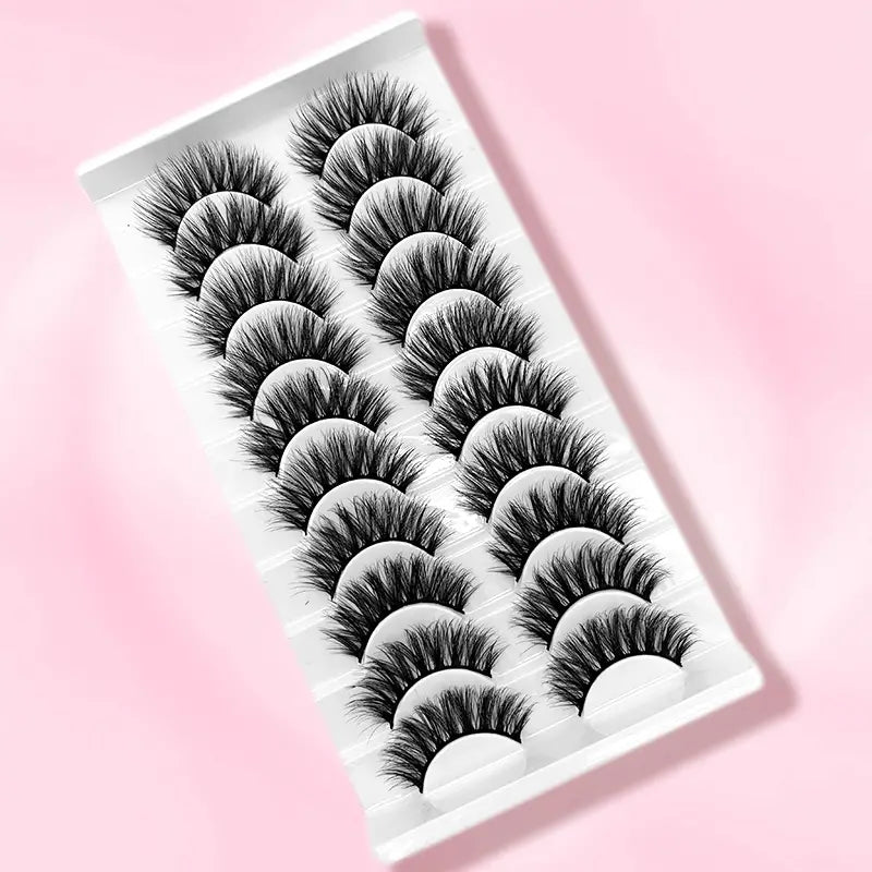 3D Faux Mink False Eyelashes – 10 Pairs | Wispy & Fluffy False Eyelashes Babs