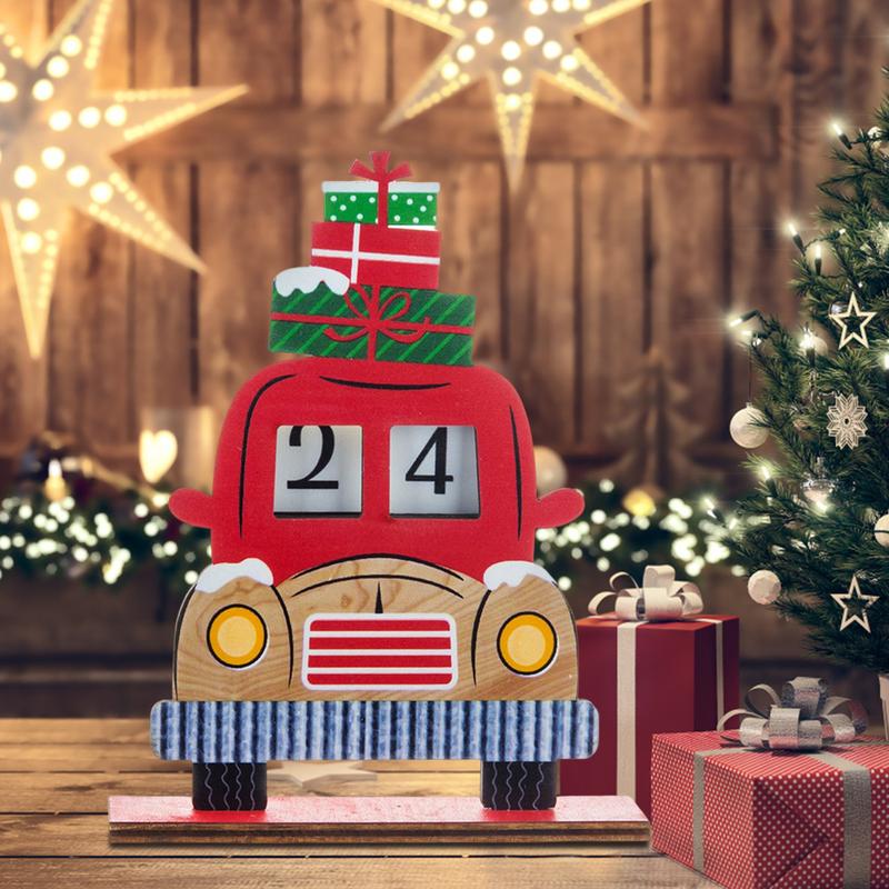Christmas Advent Calendar 24-Day Wooden Countdown Tabletop Decor Advent Calendar Decor Babs