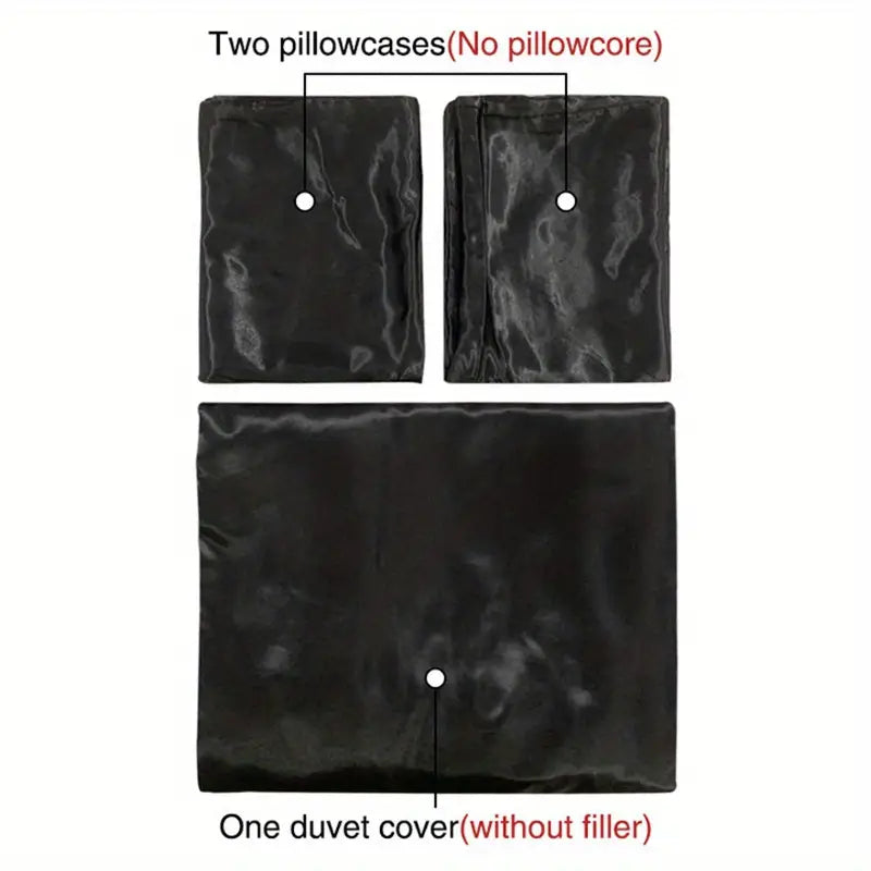 3-Piece Satin Duvet Cover Set with Pillowcases | Babs Satin Duvet Set Babs