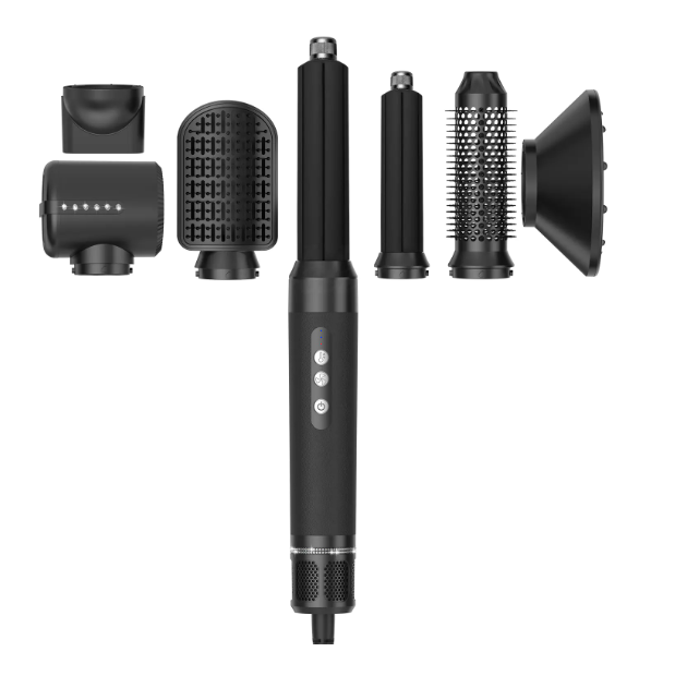 7-in-1 Hot Air Brush | Multifunctional Hair Styling Tool Hot Air Brush Babs Black Silver 7-in-1 (with diamonds)/AU