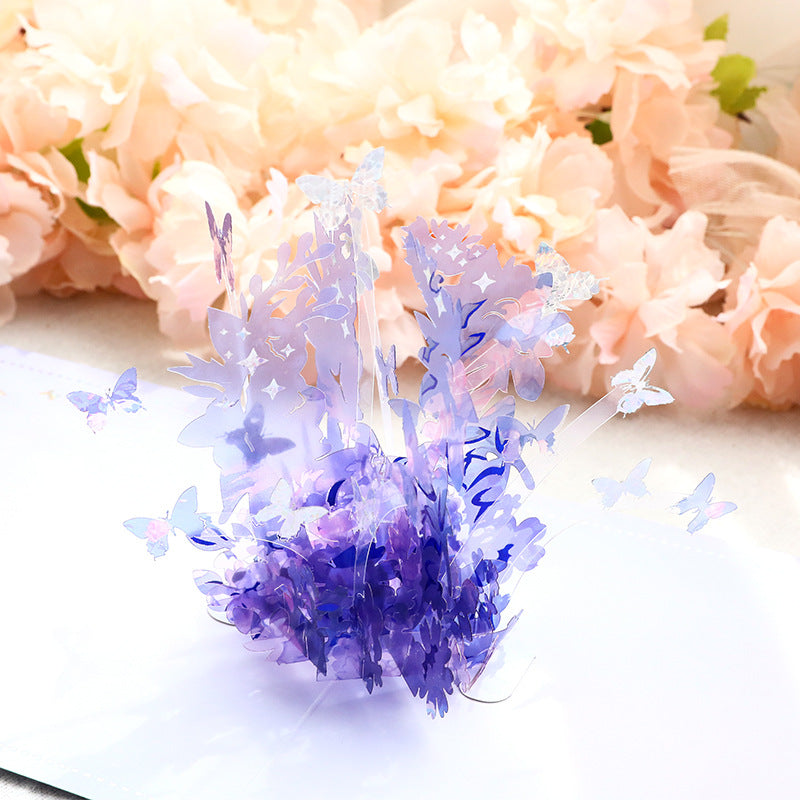 3D Handmade Valentine's Day Card – Crystal Flowers & Butterfly 3D Greeting Card Babs Crystal Butterfly