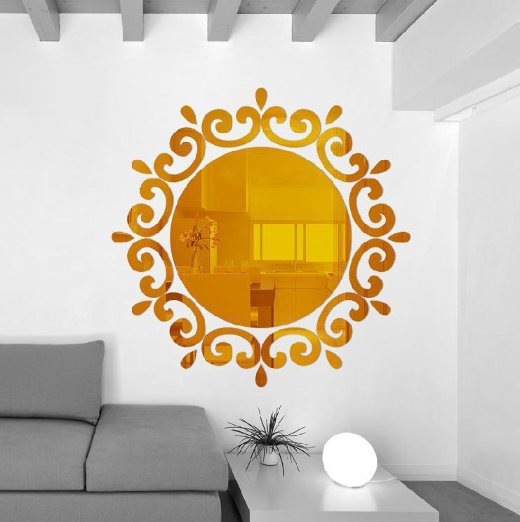 3D Mirror Wall Stickers – Peel & Stick Home Decor Decals Mirror Wall Decals Babs Golden whole set
