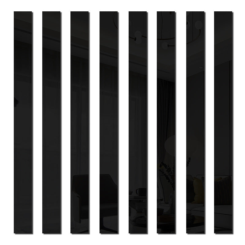 3D Mirror Acrylic Wall & Ceiling Border Trim Strips Decorative Wall Trim Babs Black 5x 38cm 5 Pack
