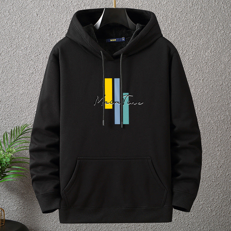 Men's Plus Size Thick Fleece Hoodie – Up to 12XL Fleece Pullover Hoodie Babs Black 7XL