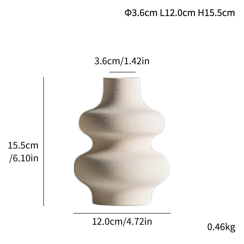 Matte Granular Ceramic Vase for Floral Arrangements Decorative Ceramic Vase Babs V256 double layer
