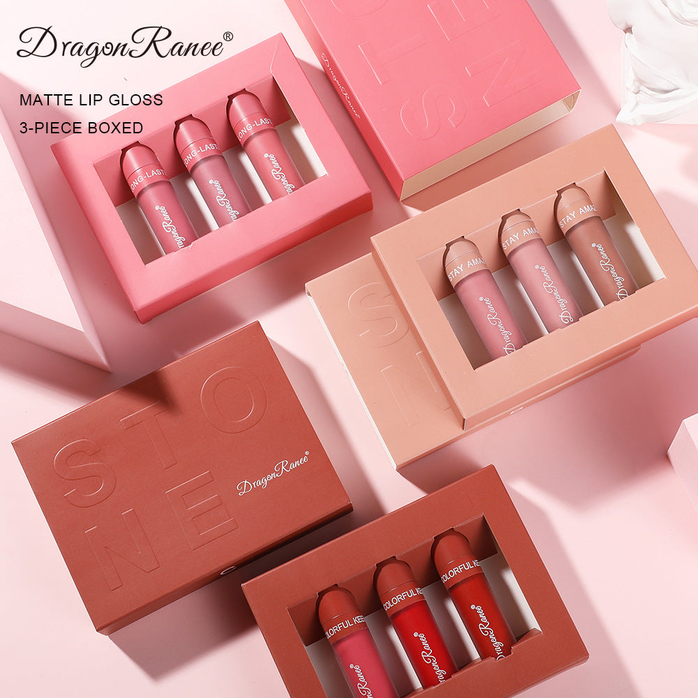 3-Piece Matte Lip Gloss Set – Non-Stick Mineral Formula Matte Lip Gloss Set Babs