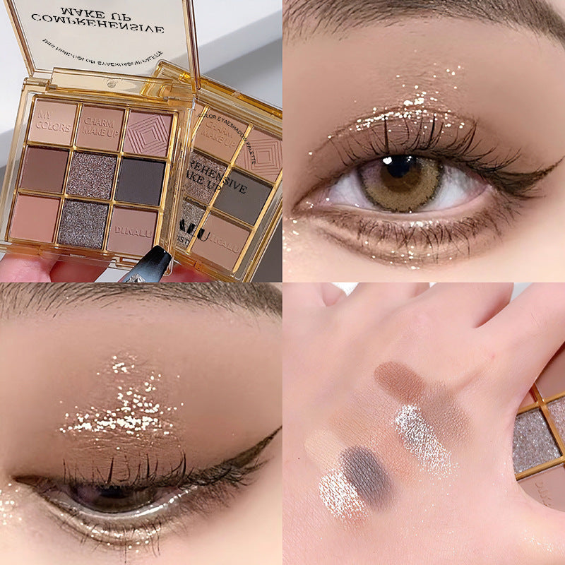 DIKALU Sunset Glow 9-Color Eyeshadow Palette – Matte & Shimmer Eyeshadow Palette Babs 13# hot earth