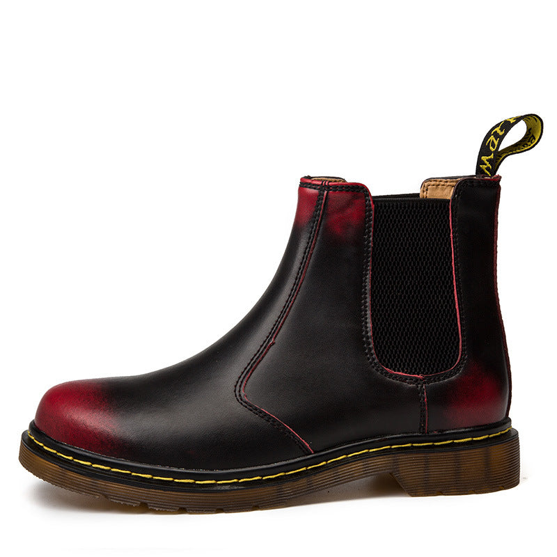 Women's Cowhide Leather Martin Boots – Chunky Block Heel