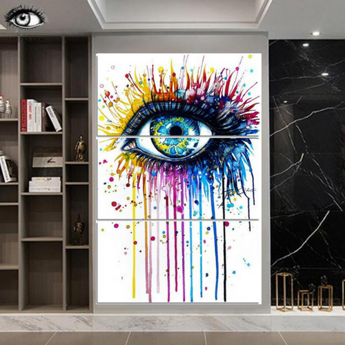 Eye Design 3-Panel Canvas Wall Art Set | 20x40cm Triptych Canvas Wall Art Babs Without frame