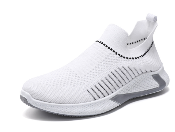 Flyknit Breathable Casual Sports Shoes – All Seasons Casual Knit Sneakers Babs White / 44