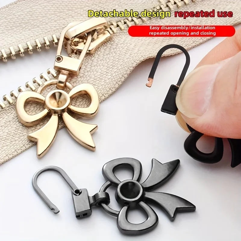 10-Pack Bow-Shaped Metal Zipper Pulls – Replacement Sliders Metal Zipper Pulls Babs
