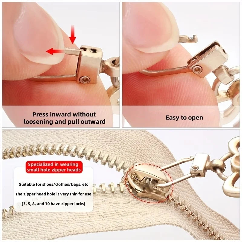 10-Pack Bow-Shaped Metal Zipper Pulls – Replacement Sliders Metal Zipper Pulls Babs