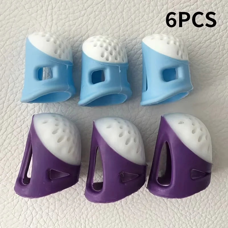 6-Piece Silicone Sewing Thimbles – Multi-Size Finger Guards Sewing Thimbles Babs Blue and purple 6pcs