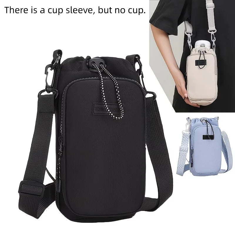 Insulated Water Bottle Crossbody Bag with Adjustable Strap Bottle Carrier Bag Babs