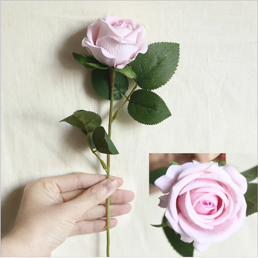 Silk Rose Artificial Bouquet 3/5pc – Wedding & Home Decor Artificial Flower Bouquet Babs Pink 5 Pieces