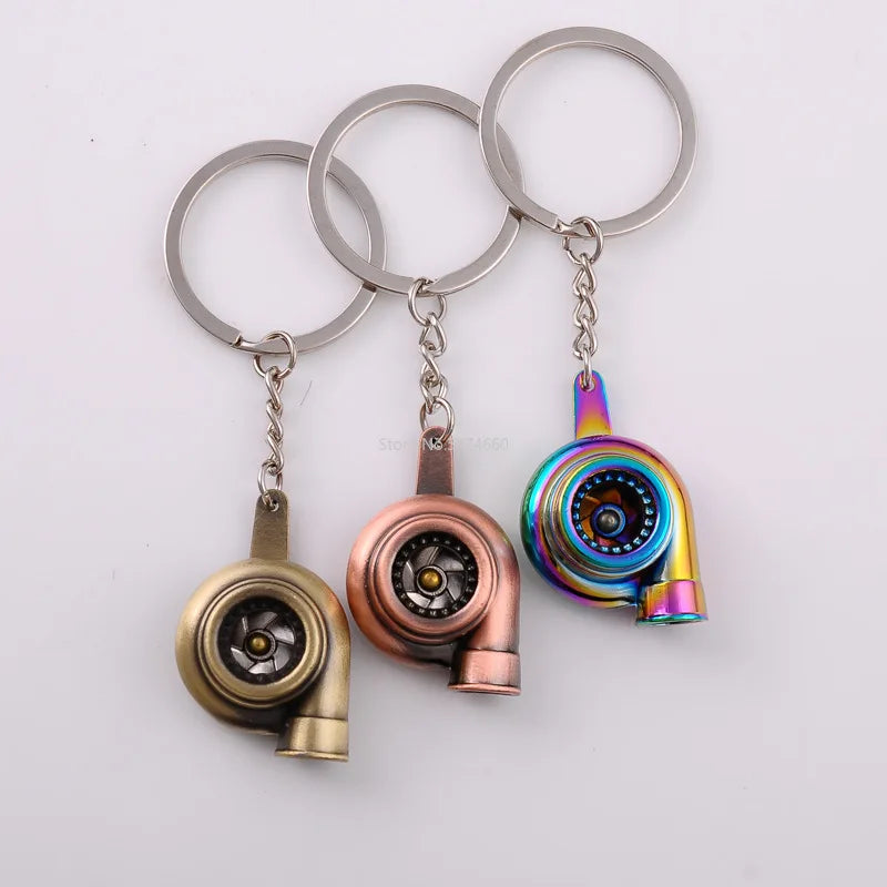 Mini Turbo Turbocharger Spinning Keychain – Car Key Ring Gift Turbo Keychain Babs