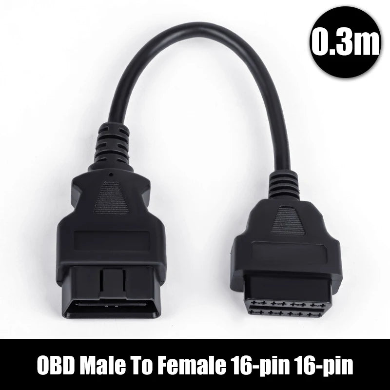 OBD2 16-Pin Extension Cable Male to Female – 1.5m & 3m OBD2 Adapter Cable Babs 16pin 0.3M