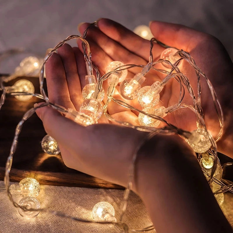 LED Fairy Bubble Ball String Lights – Battery Powered Garland LED String Lights Babs