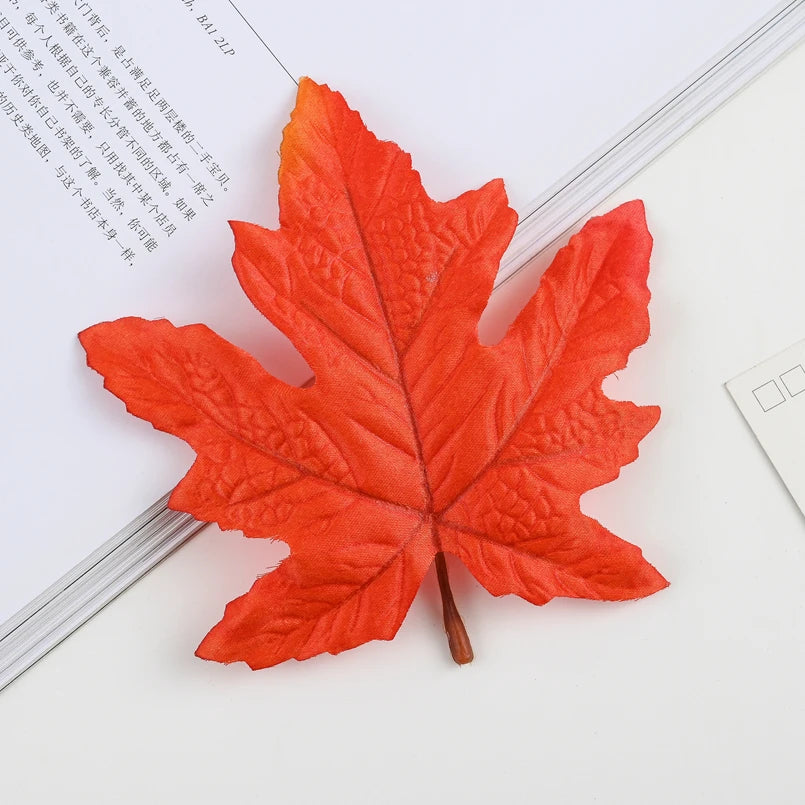 Artificial Silk Maple Leaves 10/20pcs – Autumn Wedding Décor Artificial Silk Leaves Babs Red 10 pcs