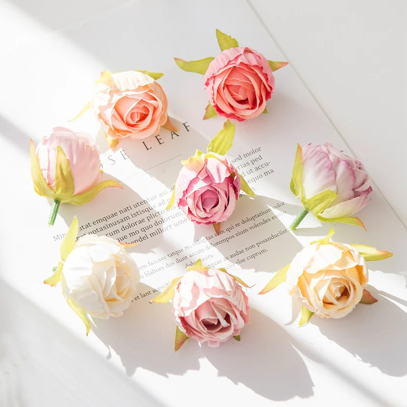 Silk Rose Flower Heads – Wedding, Wreath & DIY Decor (10–20 pcs) Artificial Silk Flowers Babs