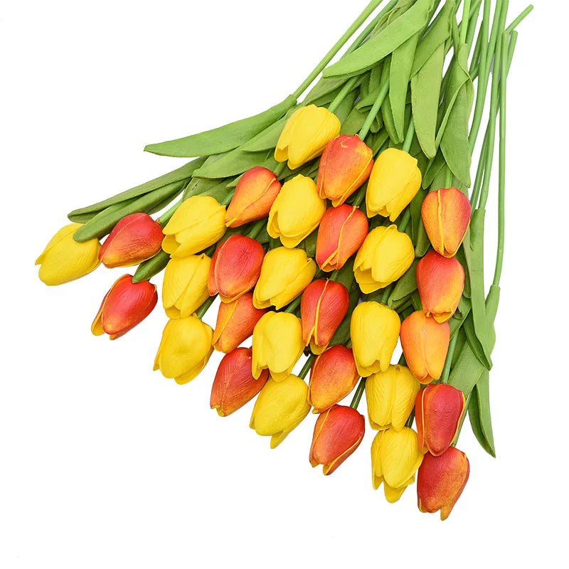 31Pcs Real-Touch PU Tulip Artificial Flowers – Wedding & Home Decor Artificial Flowers Babs