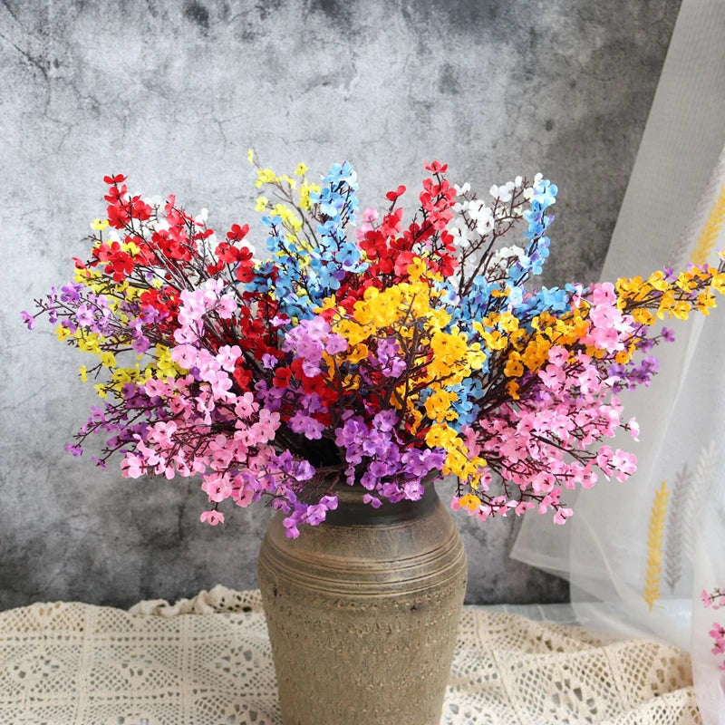 White Artificial Cherry Blossom & Gypsophila Silk Flowers Artificial Silk Flowers Babs