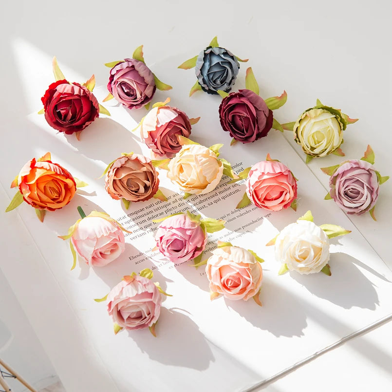 Silk Rose Tea Bud Artificial Flowers – Wedding & DIY Décor Artificial Silk Flowers Babs MULTI 30pieces