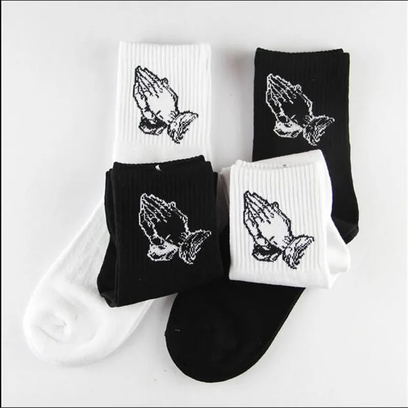 Virgin Mary Print Cotton Crew Socks – Hip Hop Novelty Unisex Novelty Crew Socks Babs