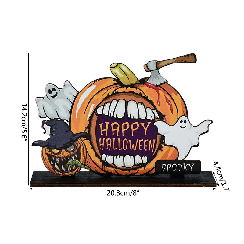 Halloween Wooden Ornaments Pumpkin Ghost Hanging Pendants