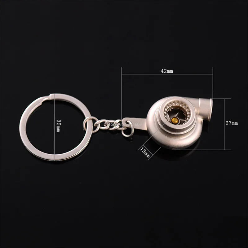 Mini Turbo Turbocharger Spinning Keychain – Car Key Ring Gift Turbo Keychain Babs