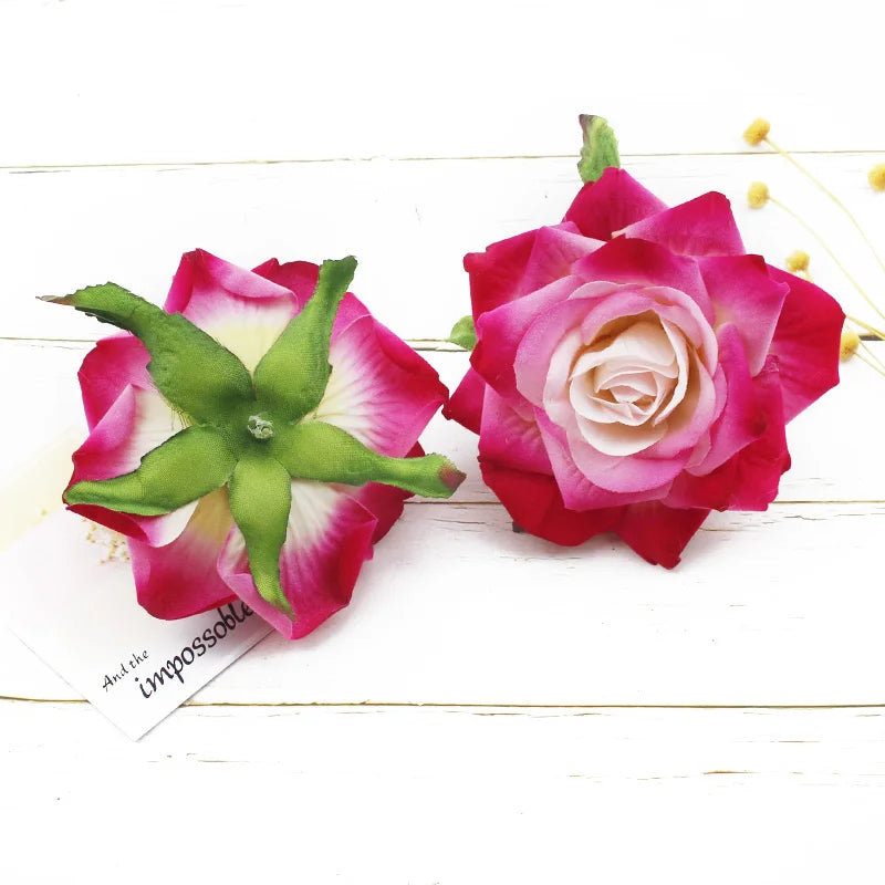 Artificial Rose Flower Heads for Wedding, Wreaths & DIY Decor Artificial Flower Heads Babs color 6 10 pcs