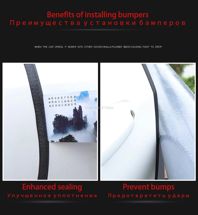 10m Car Door Edge Guard Strip – Rubber Anti-Scratch Protector Car Door Guard Strip Babs