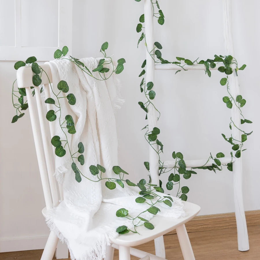 210cm Artificial Ivy Hanging Garland – Green Silk Vine Leaves Artificial Vine Garland Babs