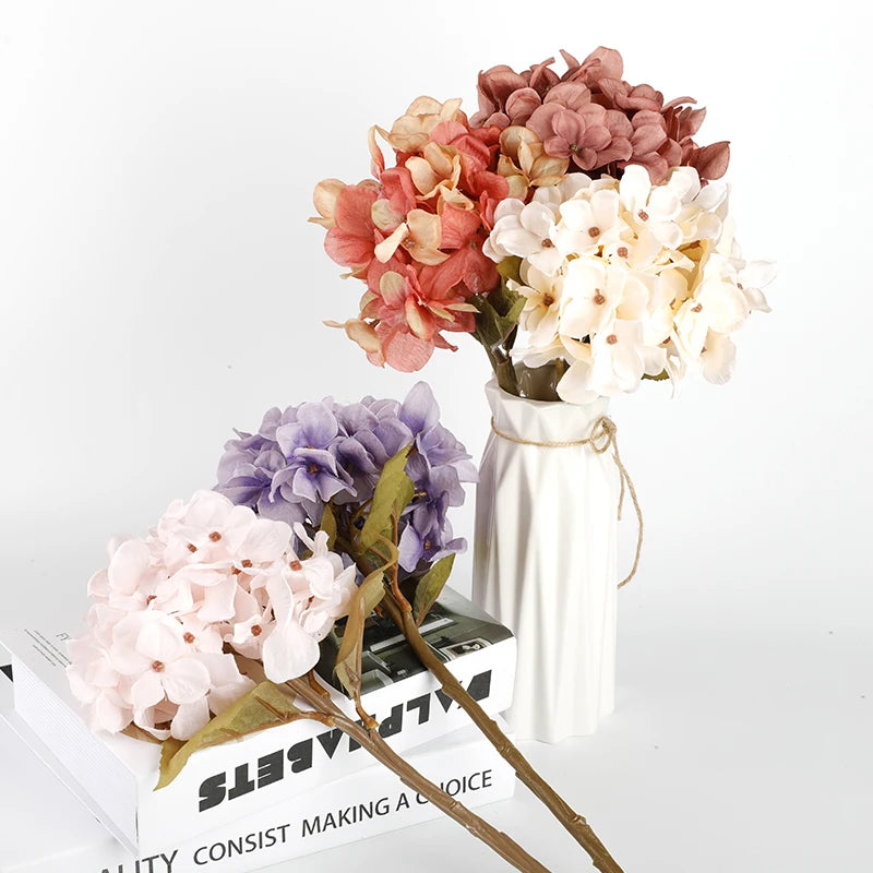 Vintage Silk Hydrangea Artificial Flowers for Home & Wedding Decor Artificial Silk Flowers Babs