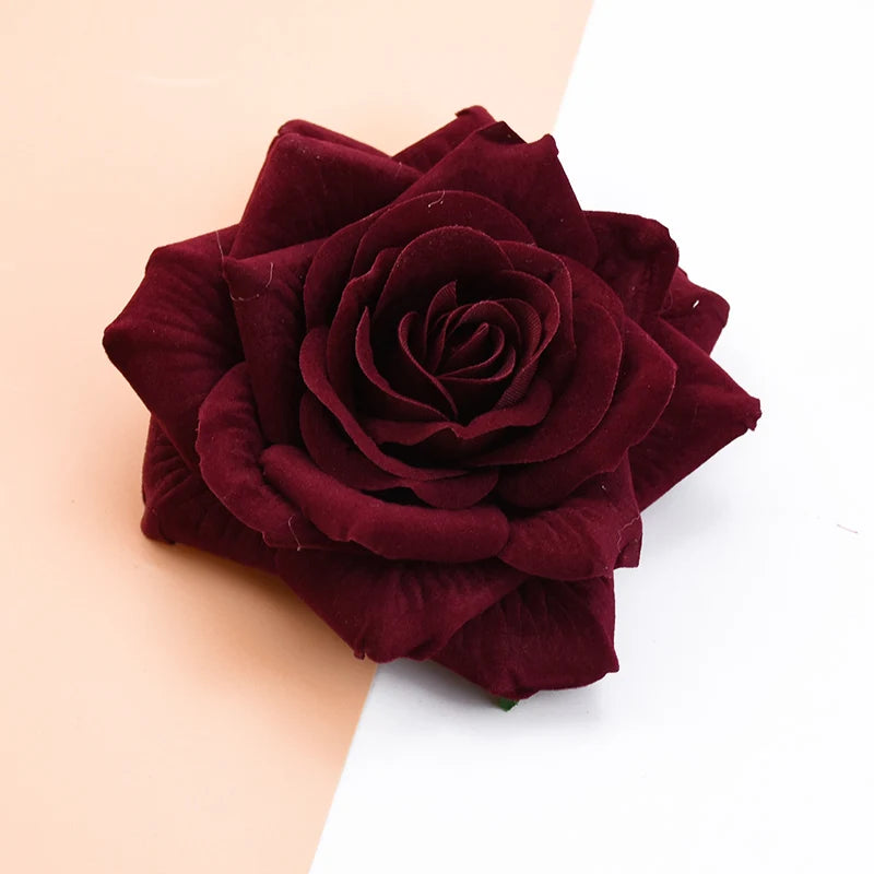 Velvet Artificial Rose Heads 5/50/100pcs – Wedding & Home Decor Artificial Flower Heads Babs 1 100pcs