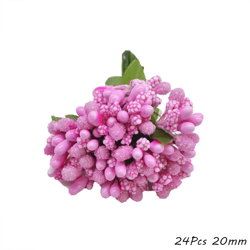 Pink Cherry Stamen Berry Bundle – DIY Wedding & Holiday Decor Artificial Floral Stems Babs
