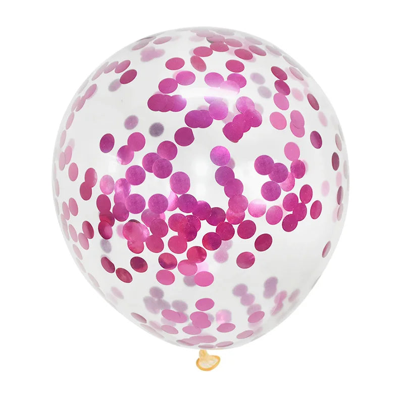 Gold Confetti Latex Balloons – Clear Glitter Party Decorations Party Balloons Babs rose red 5pcs