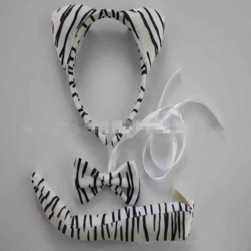 Zebra Costume Set – Headband, Bow Tie & Tail | 3-Piece Cosplay Costume Accessory Set Babs 2