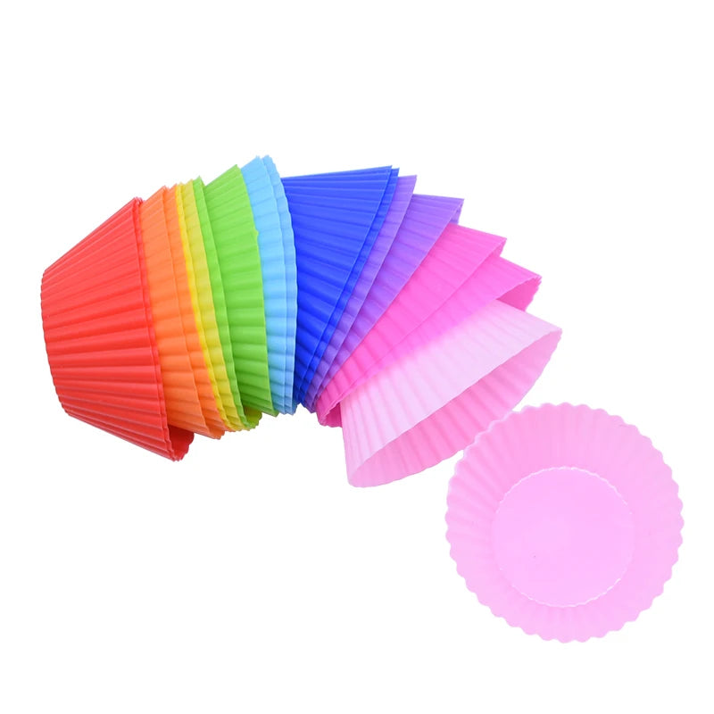 12-Pack Silicone Cupcake Molds – Reusable Muffin Baking Cups Silicone Baking Molds Babs
