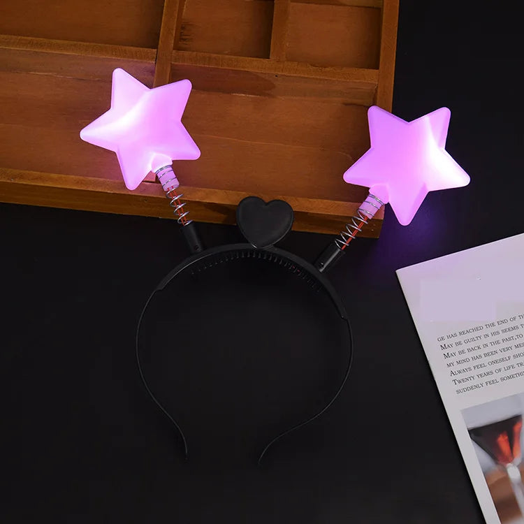 LED Star Headband Glow Hairband for Parties, Cosplay & Kids LED Party Headband Babs pink