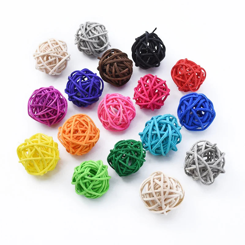 Colorful Rattan Balls – DIY Wedding & Home Décor (15/30 Pcs) Decorative Rattan Balls Babs