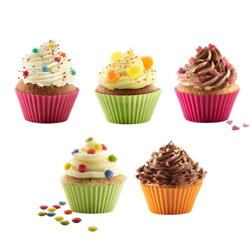 12-Pack Silicone Cupcake Molds – Reusable Muffin Baking Cups Silicone Baking Molds Babs