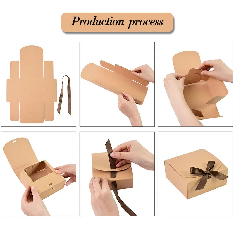 5-Pack Kraft Paper Gift Boxes – Wedding, Birthday & Holiday Gift Packaging Box Babs