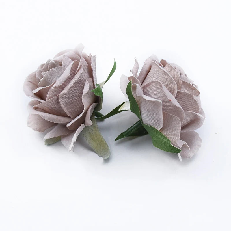 Silk Rose Heads Artificial Flowers – Wedding & Home Décor Artificial Silk Flowers Babs GRAY 10 PCS