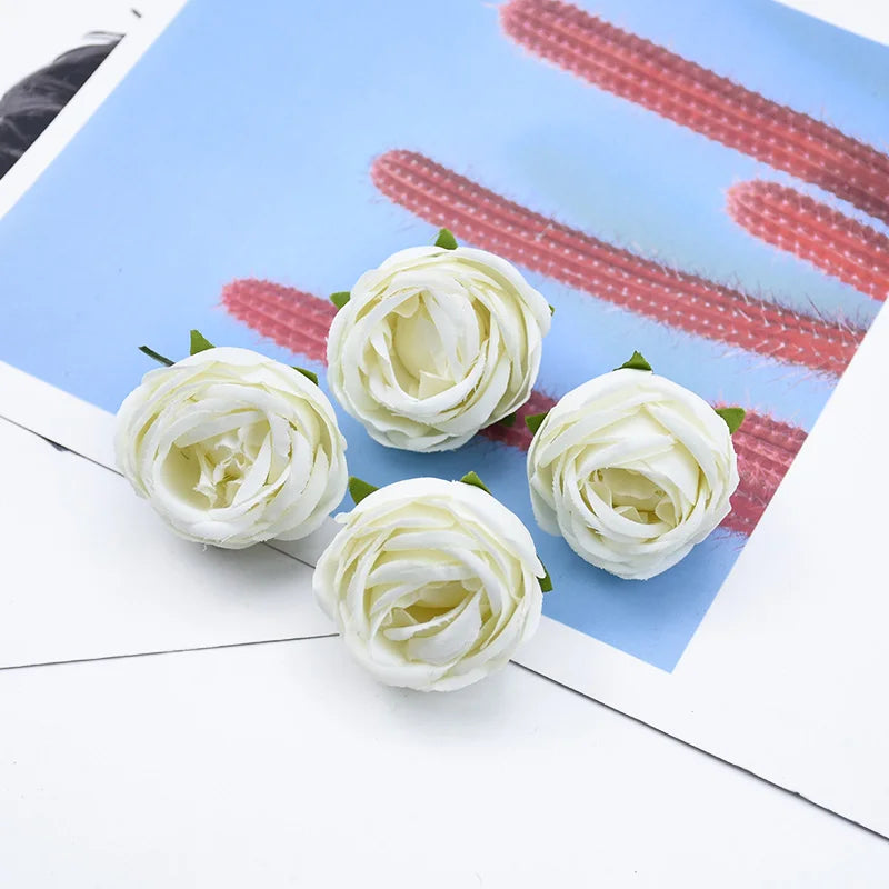 Silk Tea Rose Flower Heads 5/10 Pcs – Wedding & Home Décor Artificial Silk Flowers Babs 6 5 Pieces
