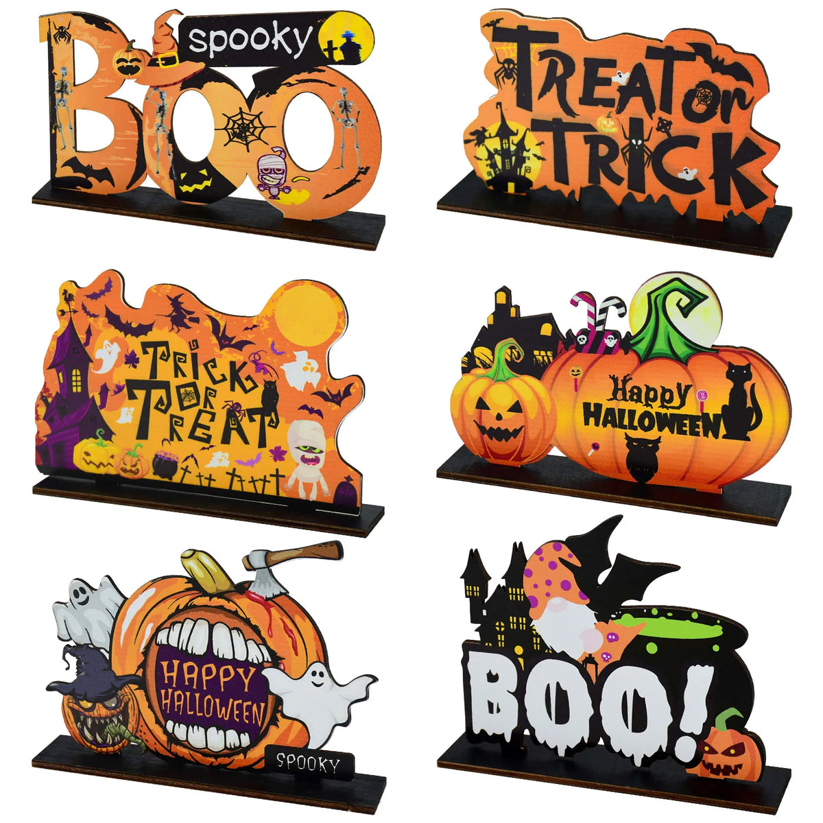 Halloween Wooden Ornaments Pumpkin Ghost Hanging Pendants Halloween Hanging Ornaments Babs