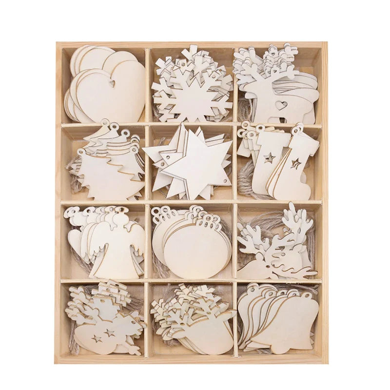 10pcs Wooden Christmas Tree Hanging Ornaments | Holiday Decor Christmas Ornaments Babs